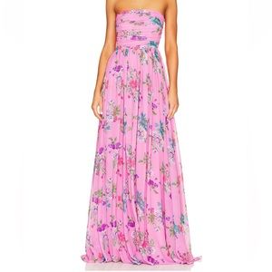 SAU LEE - Gorgeous pink pattern maxi dress